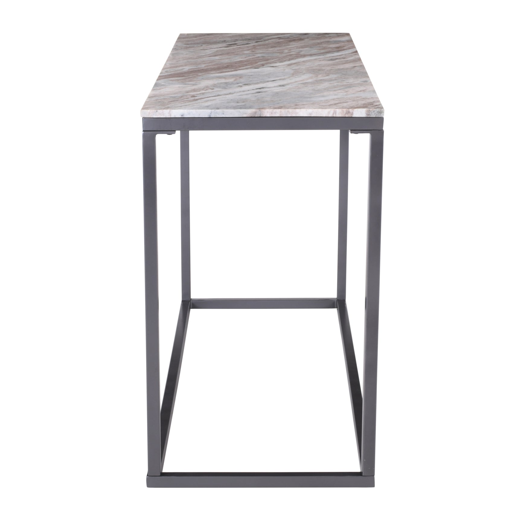 Wynn Grey/Gunmetal Marble Sofa Table - Ornate Home
