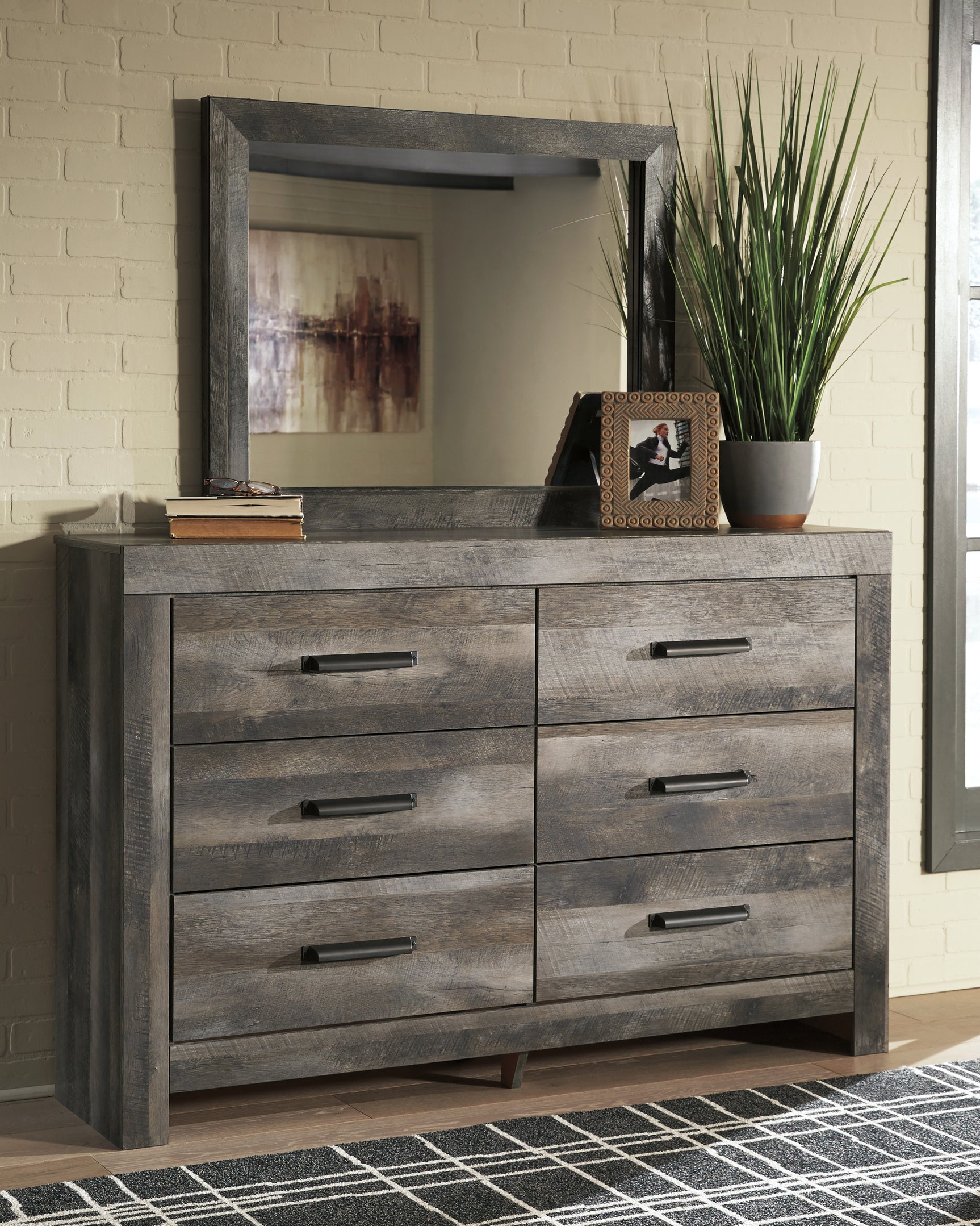 Wynnlow Gray Full Crossbuck Panel Bed, Dresser and Mirror (Online Special Price) - Ornate Home