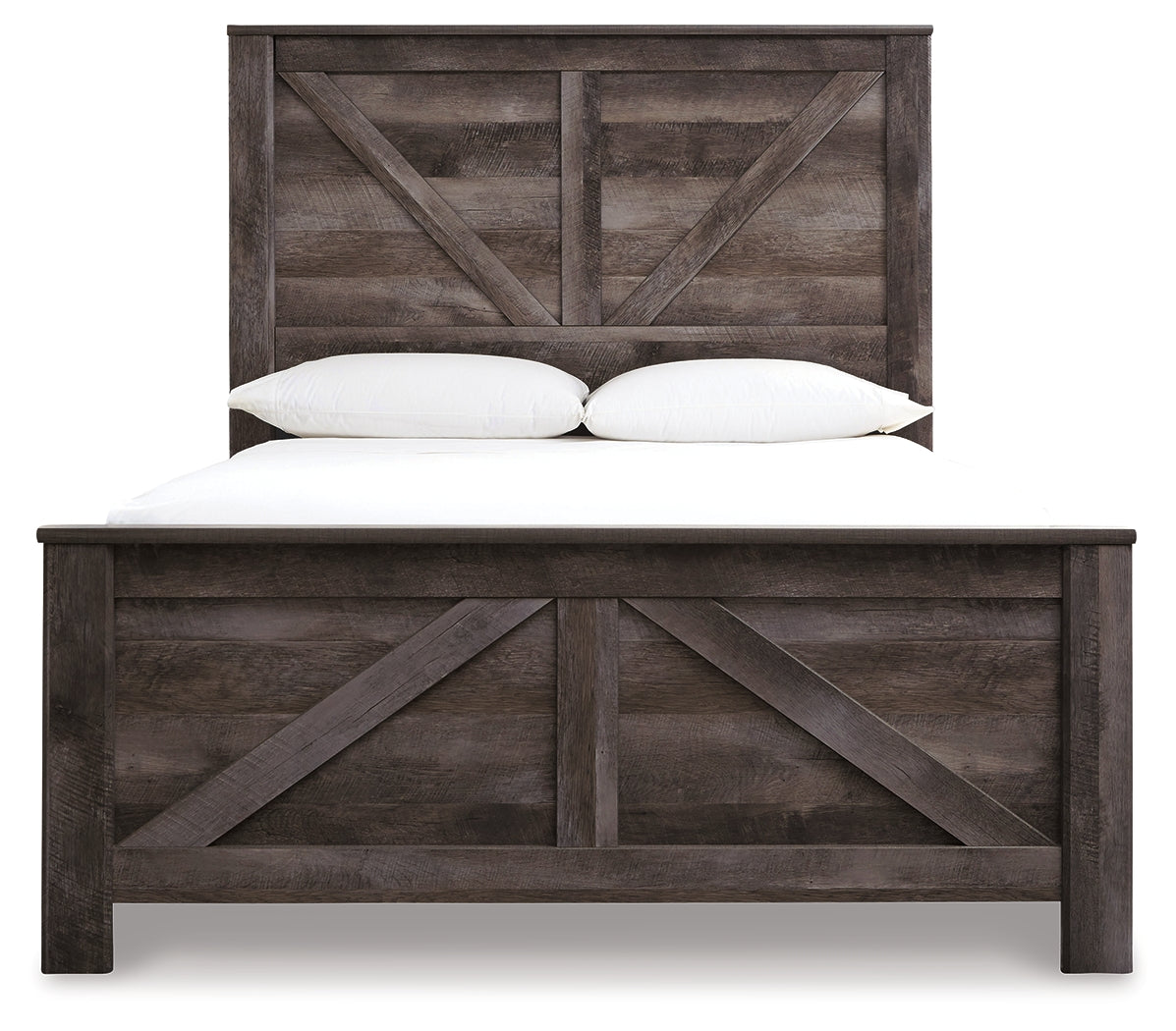 Wynnlow Gray Queen Crossbuck Panel Bed, Dresser and Mirror - Ornate Home