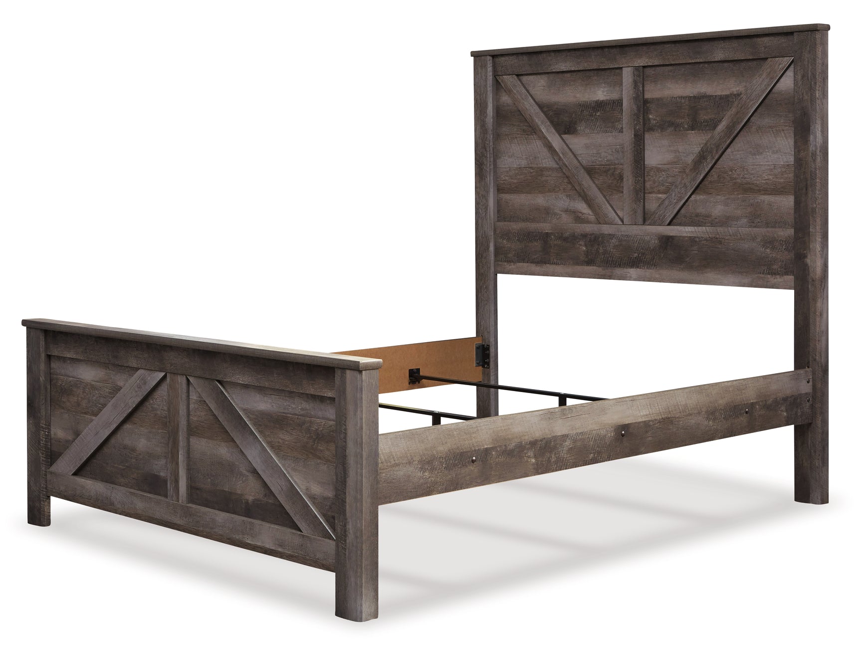 Wynnlow Gray Queen Crossbuck Panel Bed - Ornate Home