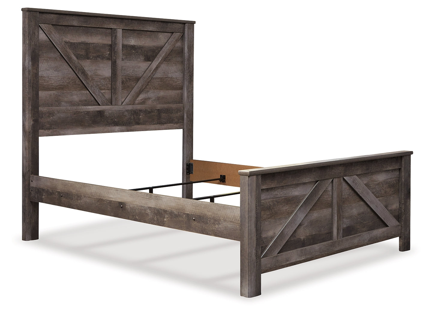 Wynnlow Gray Queen Crossbuck Panel Bedroom Set with Dresser, Mirror, and Nightstand - Ornate Home