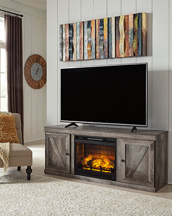 Wynnlow Gray TV Stand with Electric Fireplace (Online Special Price) - Ornate Home