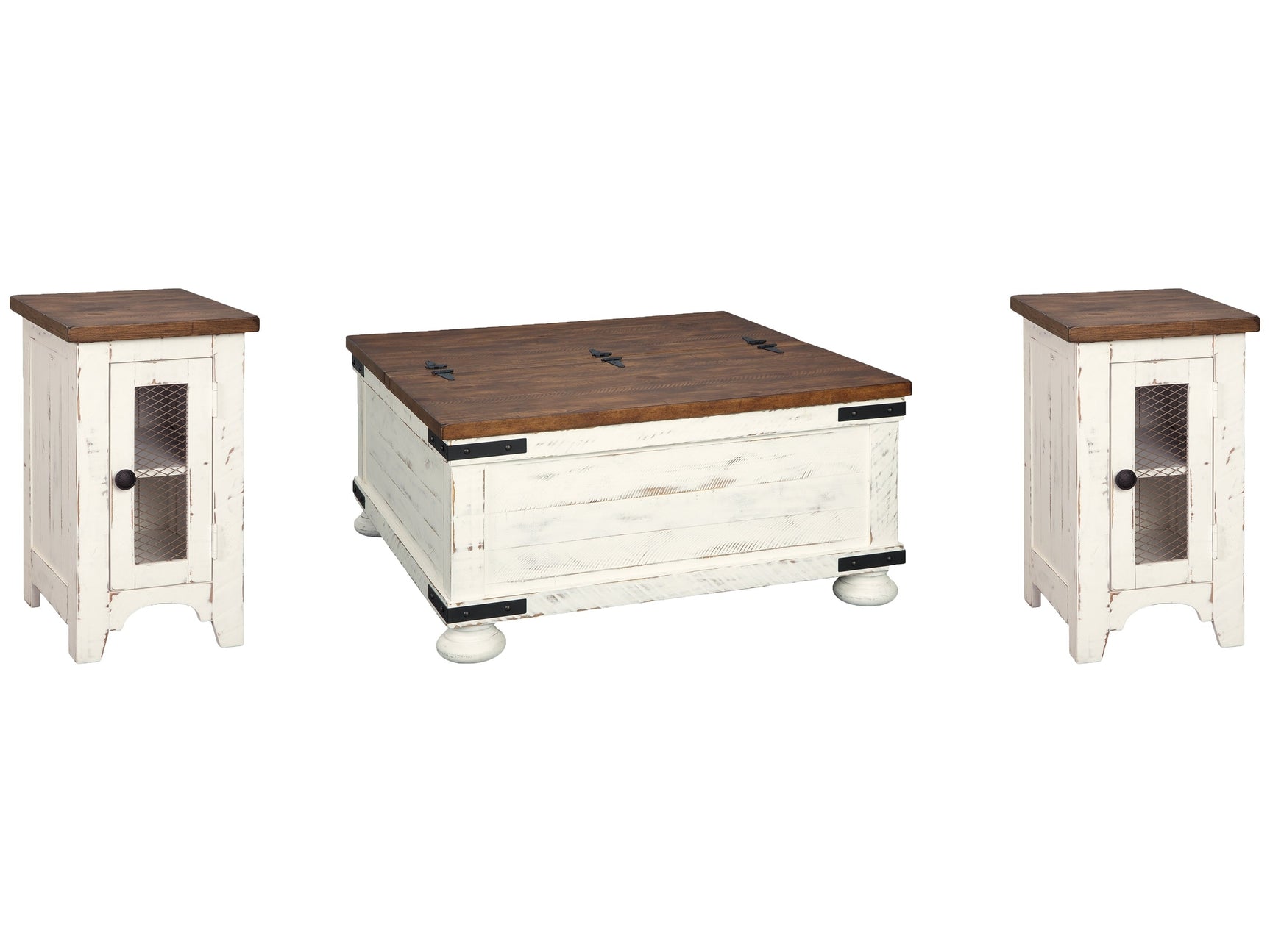 Wystfield White Coffee Table and 2 Chairside End Tables (Online Special Price) - Ornate Home