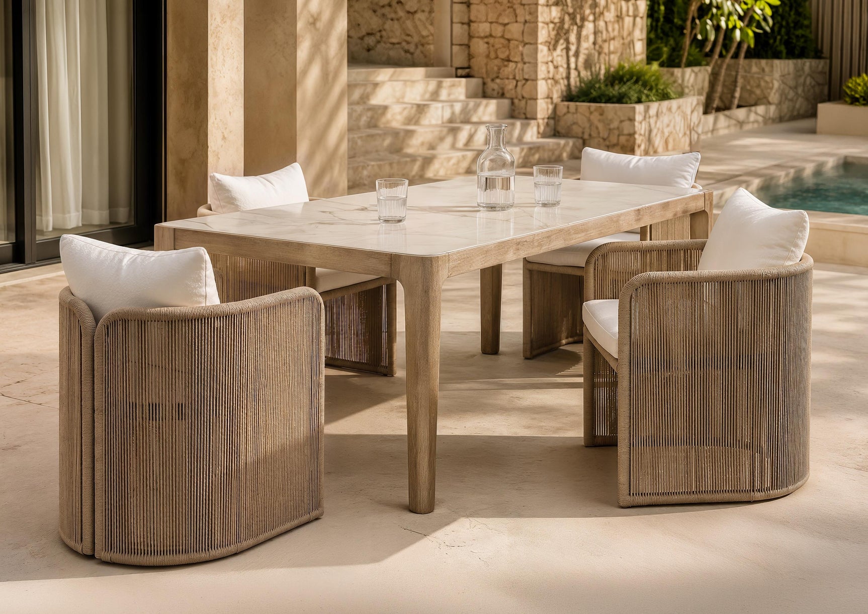 Edgeport Warm Shale Outdoor Dining Table