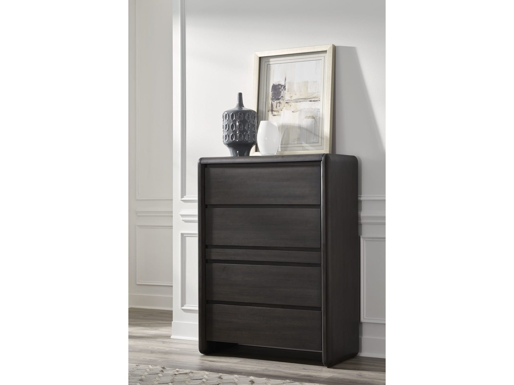 Xolani Jaguar Five Drawer Acacia Wood Chest with Jewelry Tray - Ornate Home