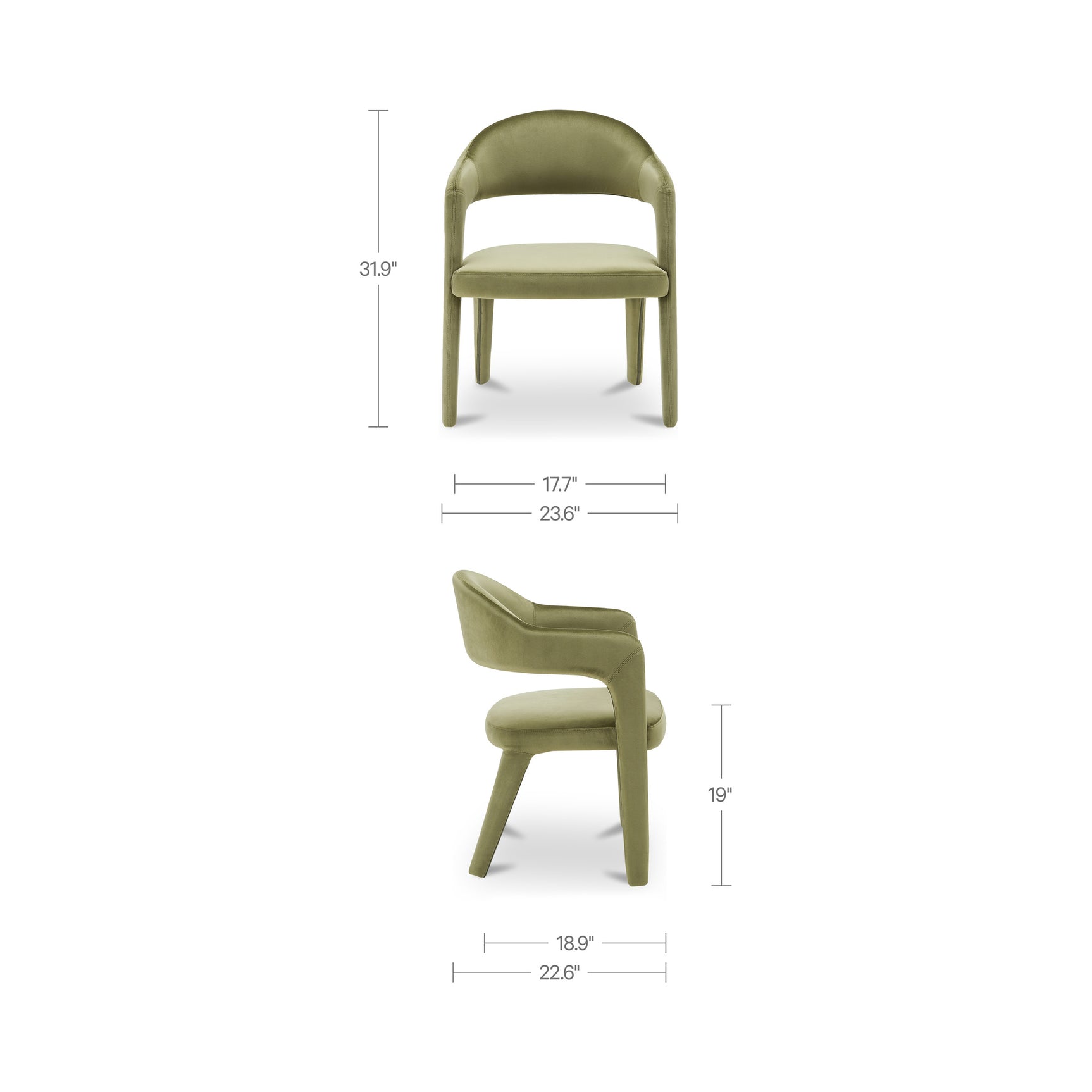 Martens Green Dining Chair Velvet