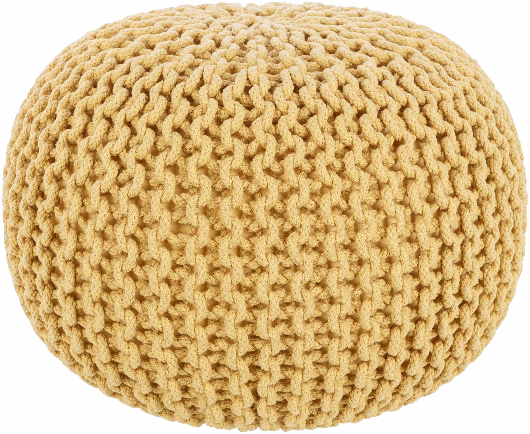 Yablanitsa Orange Knitted Pouf - Ornate Home