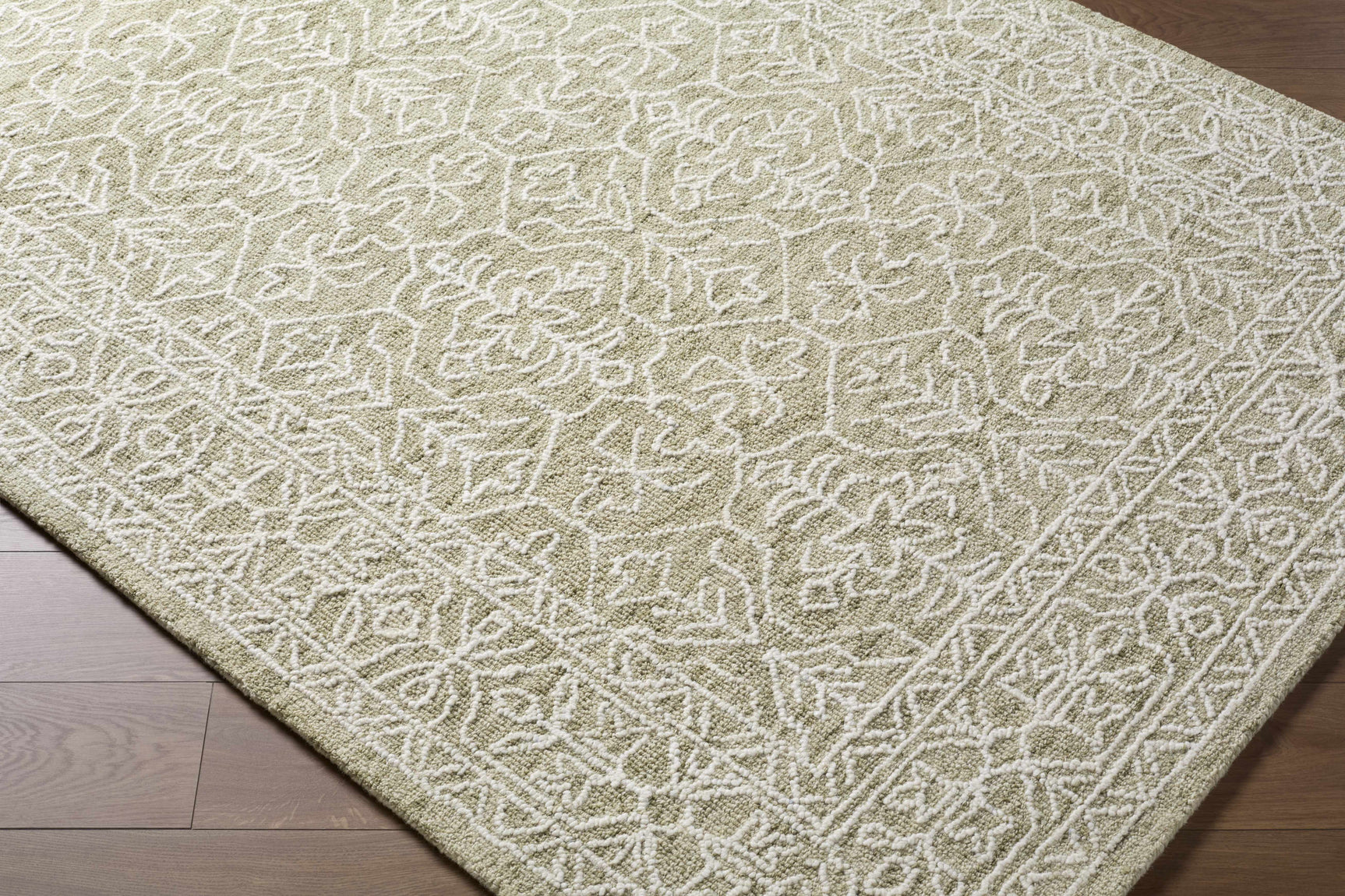 Yadid Green Wool Area Rug - Ornate Home