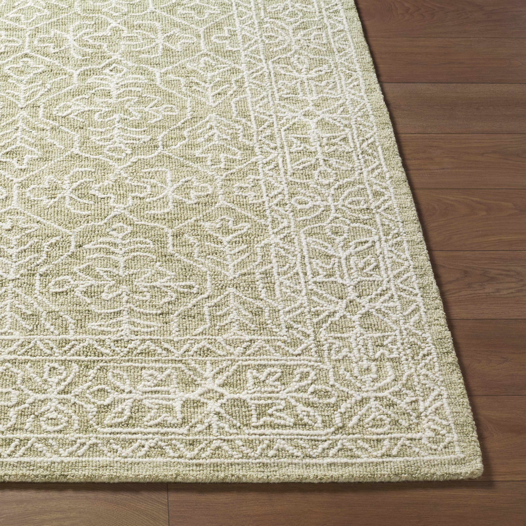Yadid Green Wool Area Rug - Ornate Home