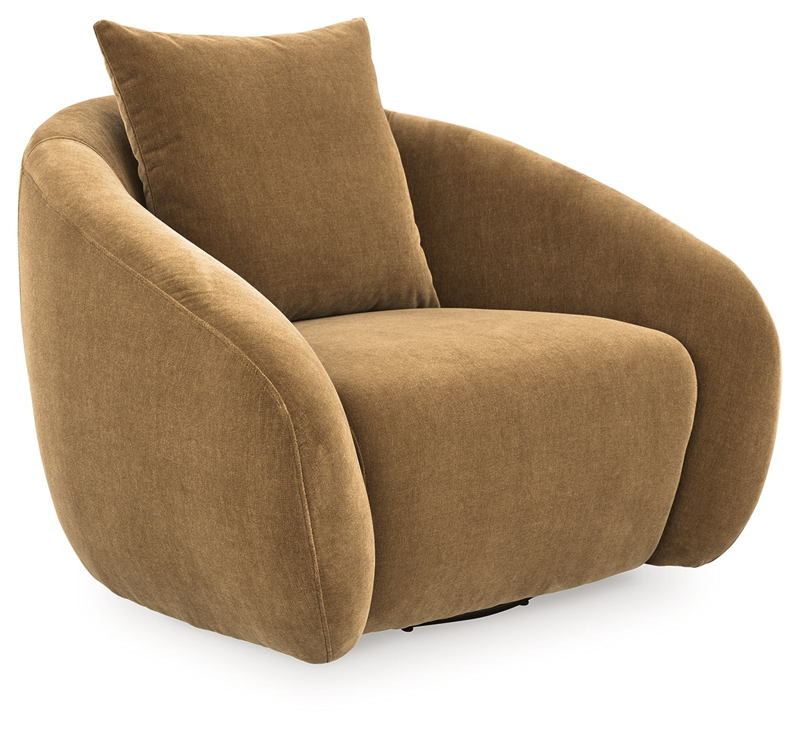 Yahya Camel Swivel Accent Chair (Online Special Price) - Ornate Home