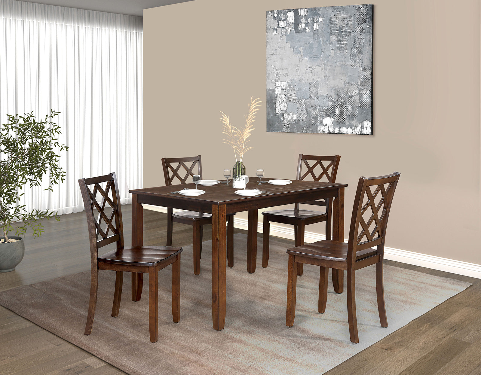 Yamhill Dark Cherry 5 Pc. Dining Room Set - Ornate Home
