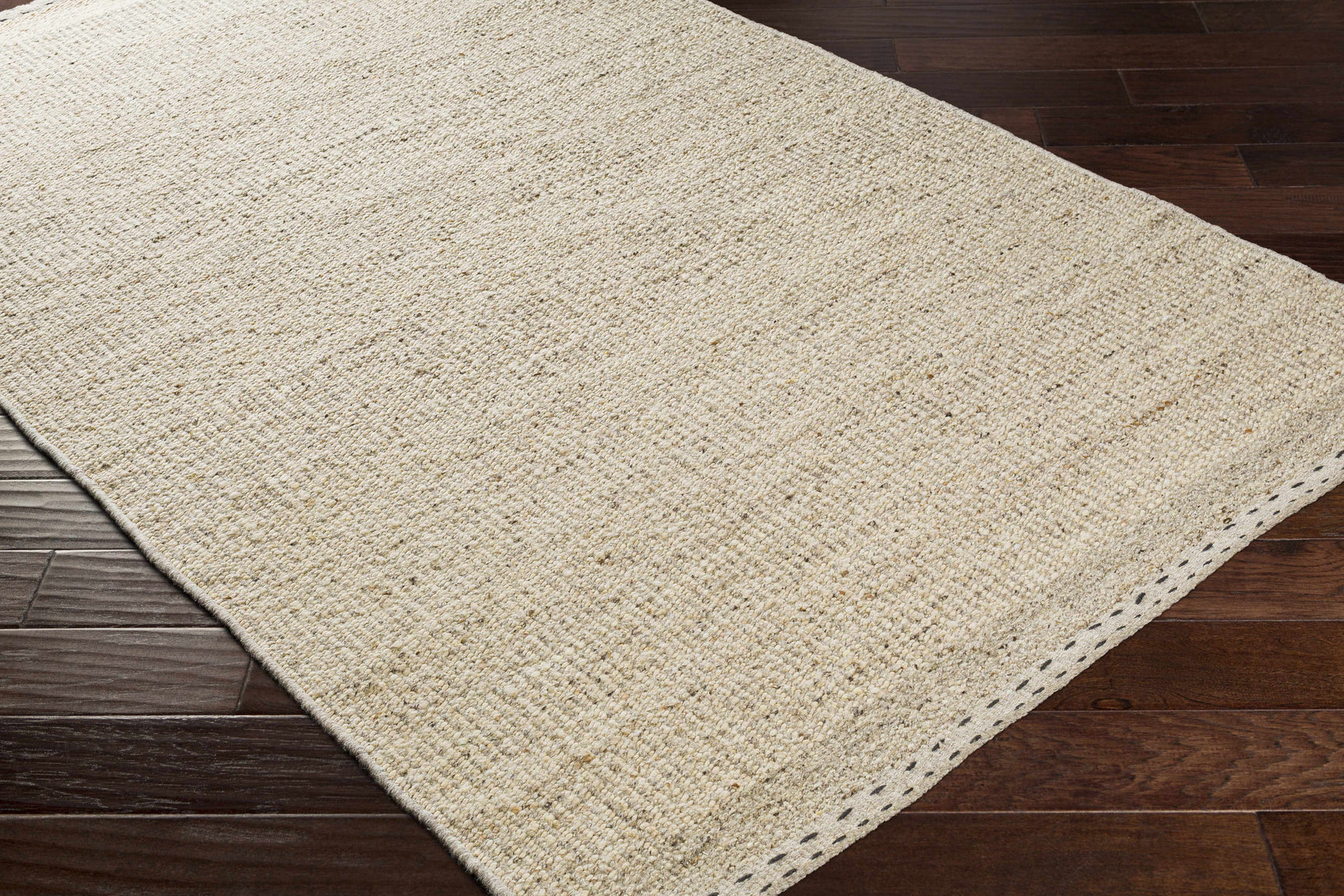 Yaniklar Beige Flat Woven Wool Rug - Ornate Home