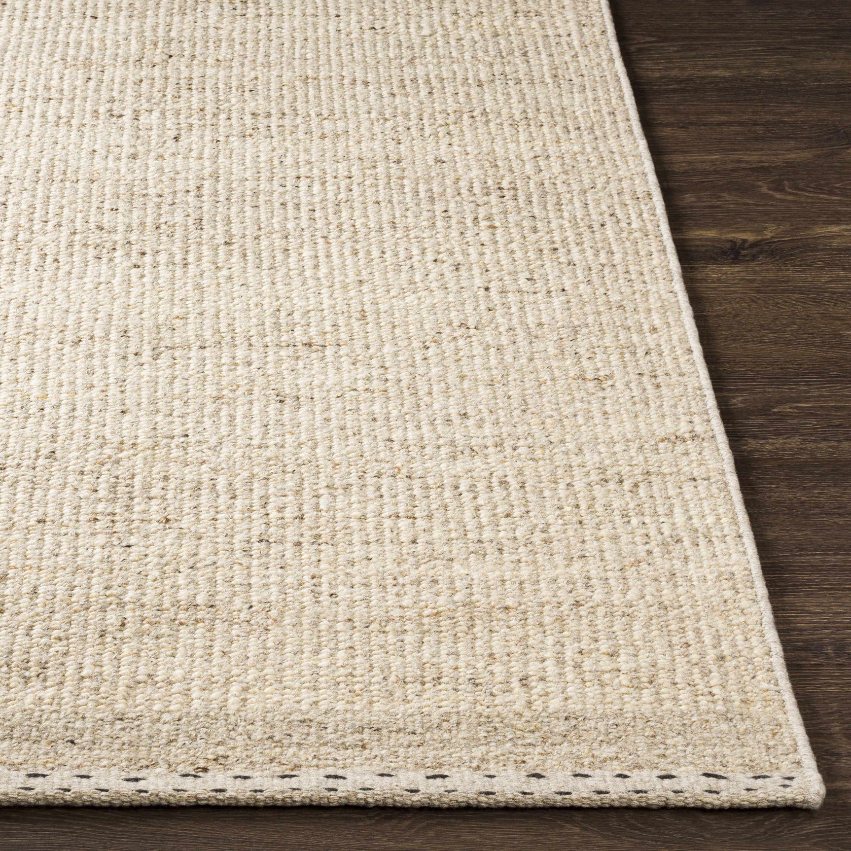 Yaniklar Beige Flat Woven Wool Rug - Ornate Home