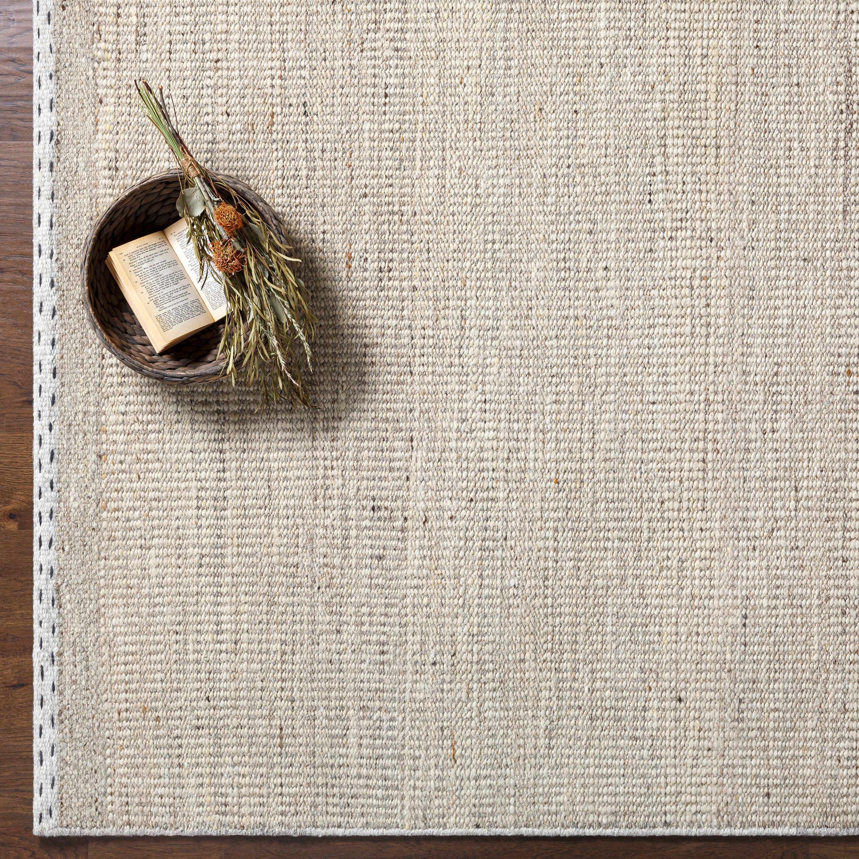 Yaniklar Beige Flat Woven Wool Rug - Ornate Home