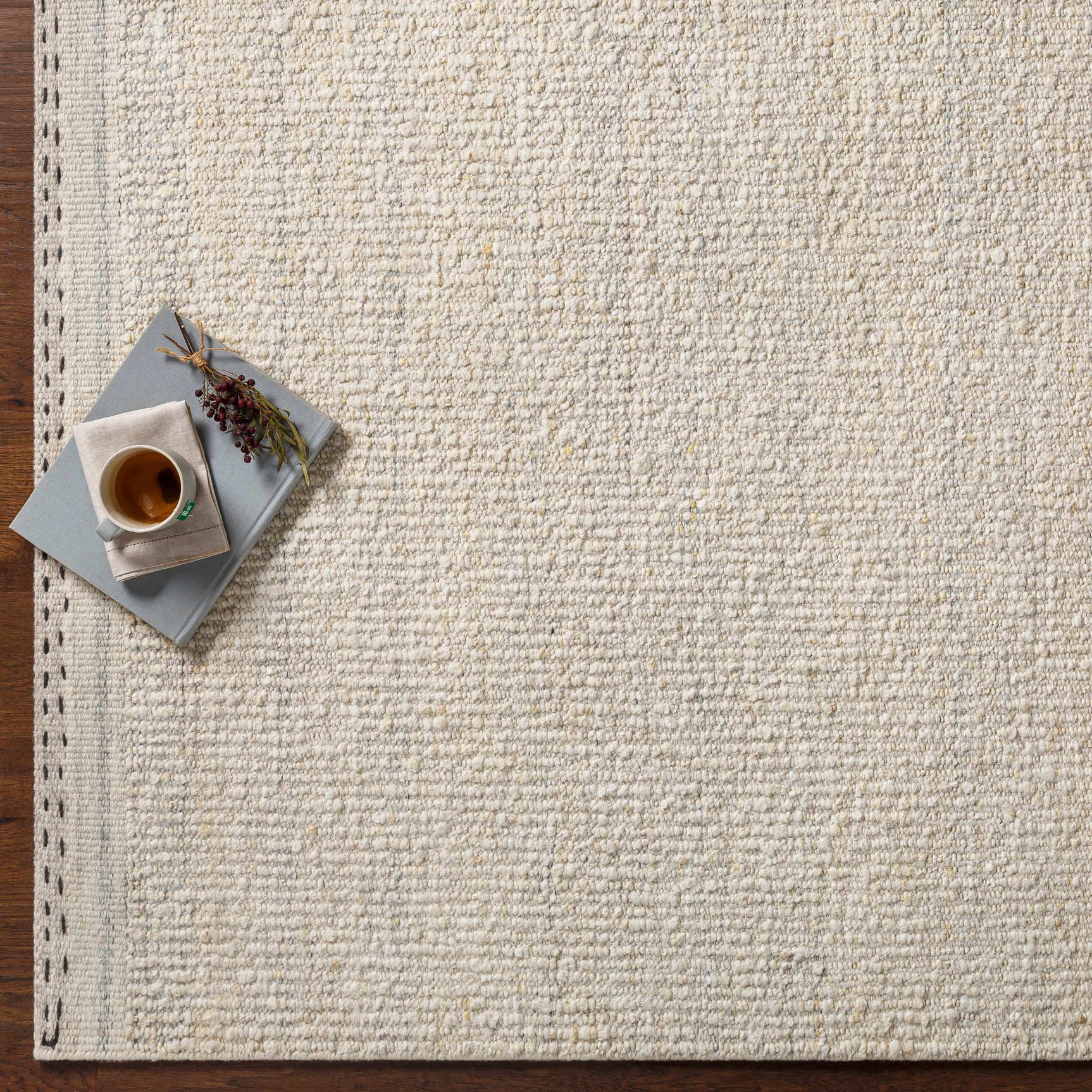 Yaniklar Cream Flat Woven Wool Rug - Ornate Home