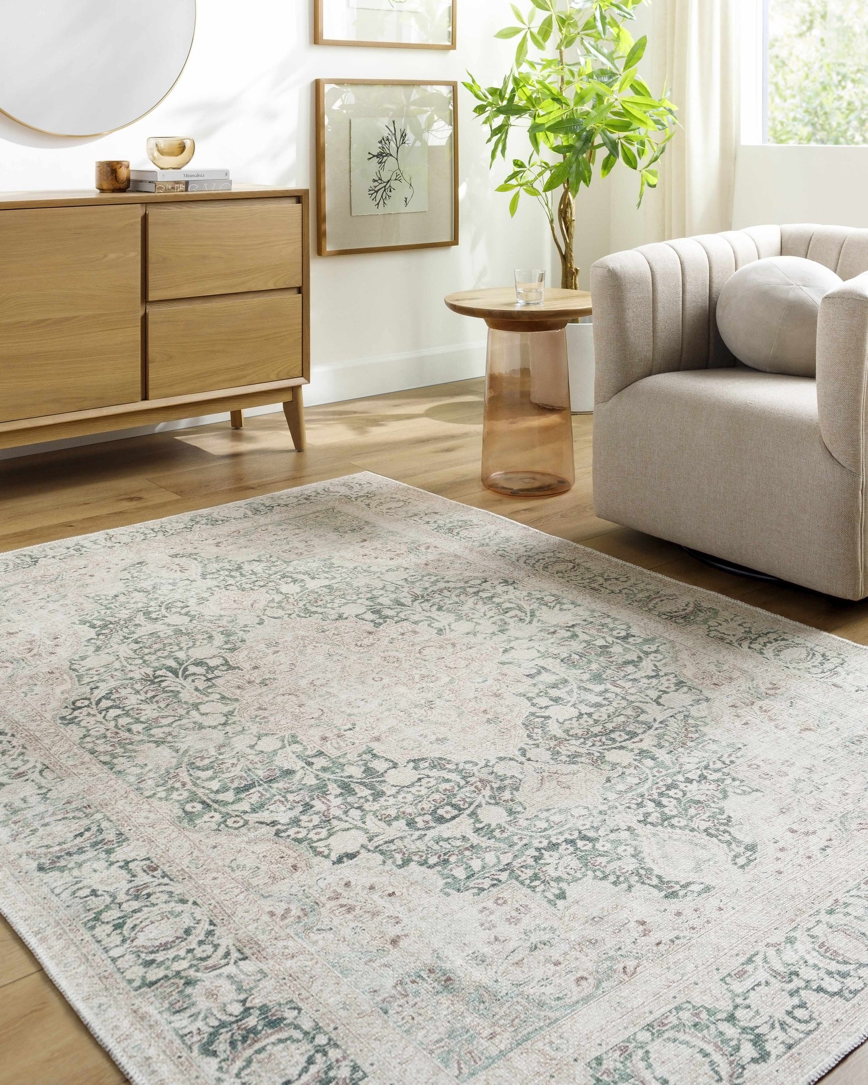 Yanis Vintage Flat Pile Washable Rug - Ornate Home