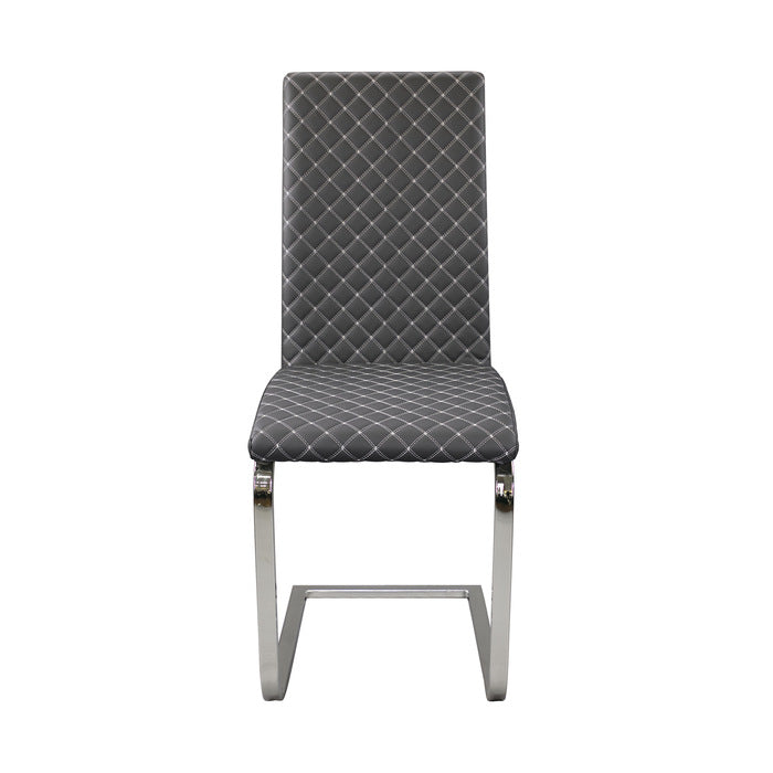 Yannis Chrome Metal/Gray Side Chair (Set of 2) - Ornate Home