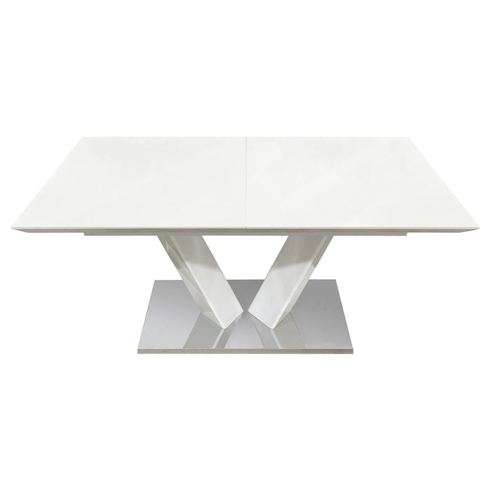 Yannis White High Gloss Dining Table - Ornate Home