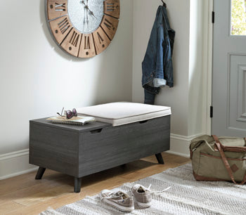 Yarlow Linen/Gray Storage Bench (Online Special Price) - Ornate Home