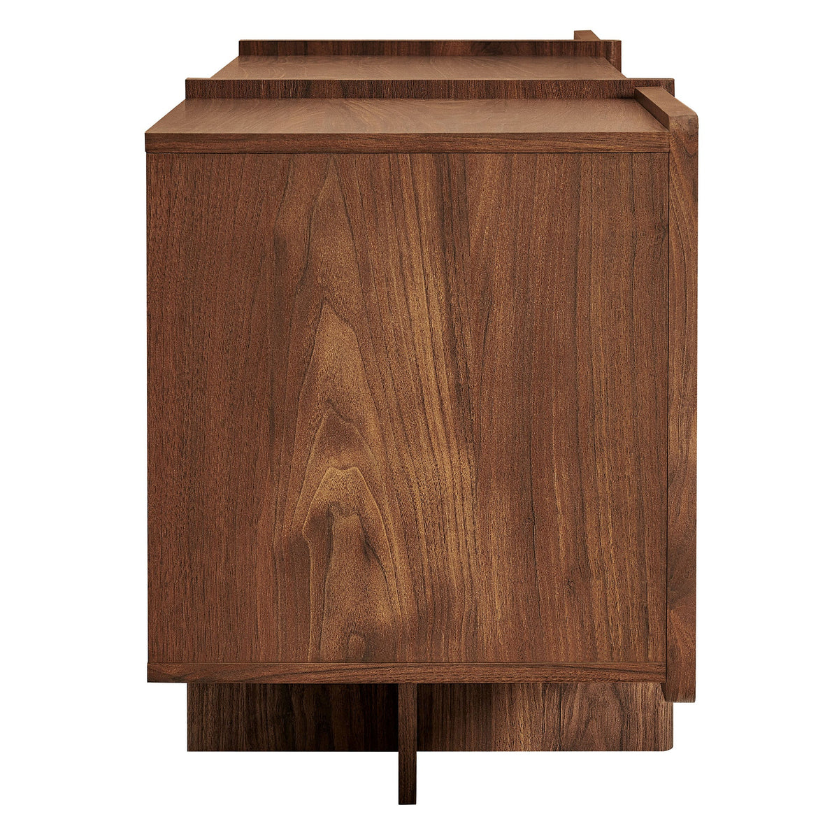 Yarrow Walnut 77 Inch Fluted Four Door TV Stand