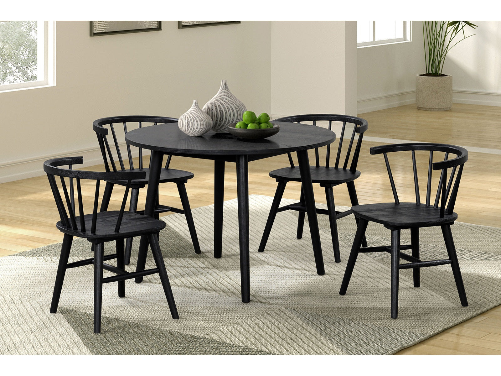 Yate Black 5 Piece Dining Set - Ornate Home