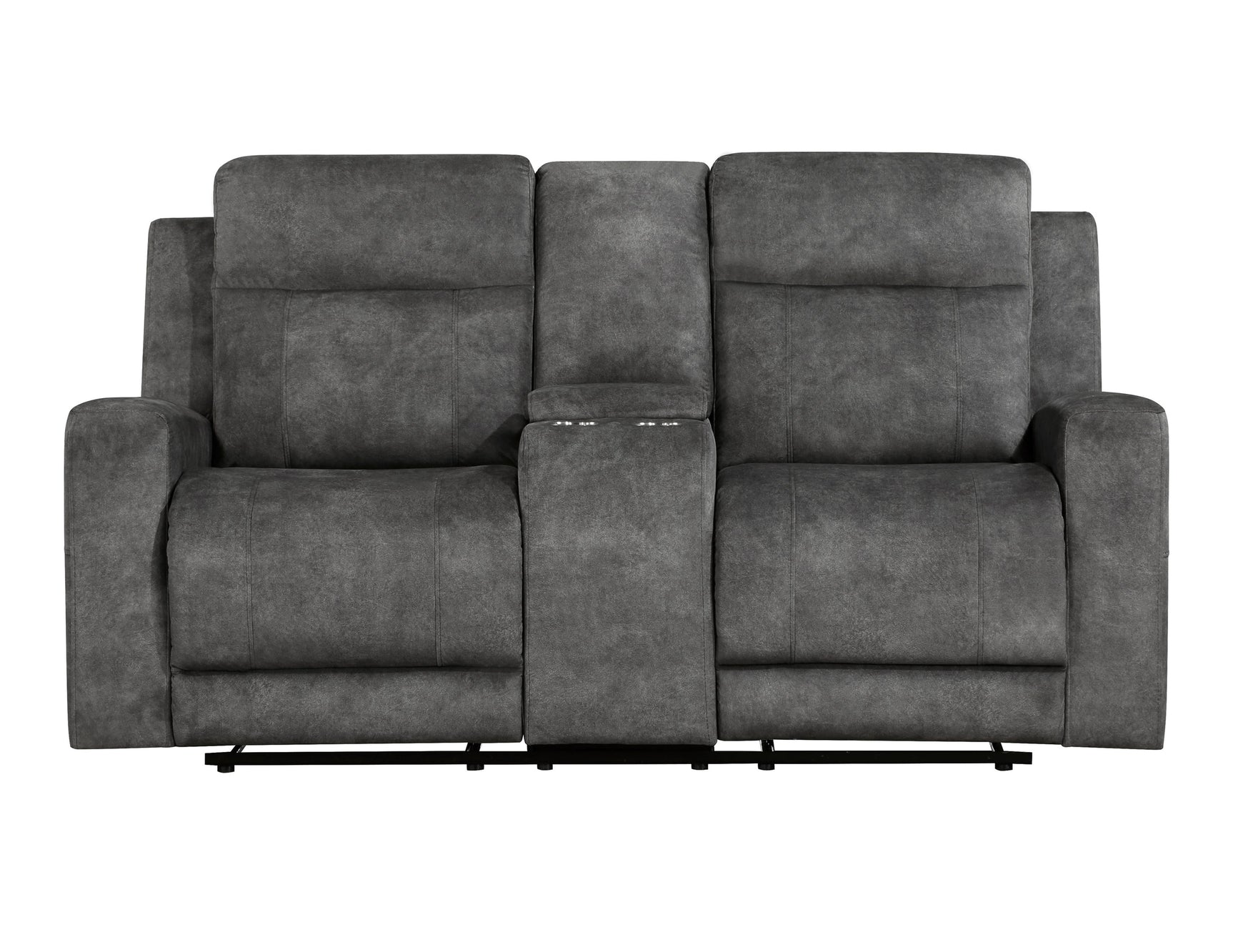 Yates Dark Gray Double Reclining Loveseat - Ornate Home