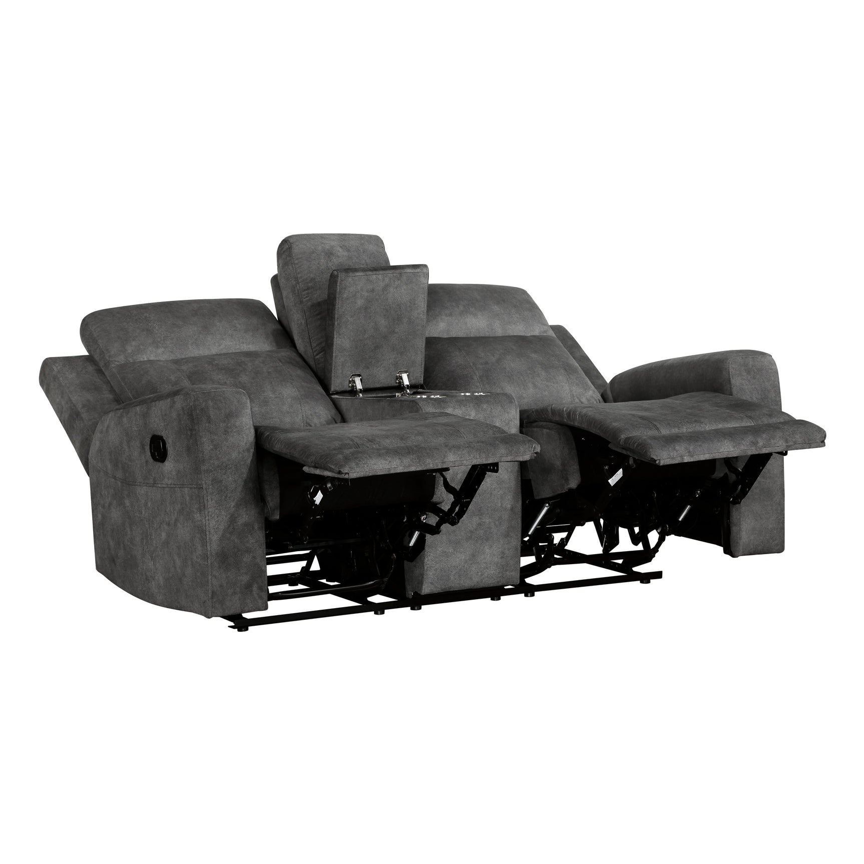 Yates Dark Gray Double Reclining Loveseat - Ornate Home