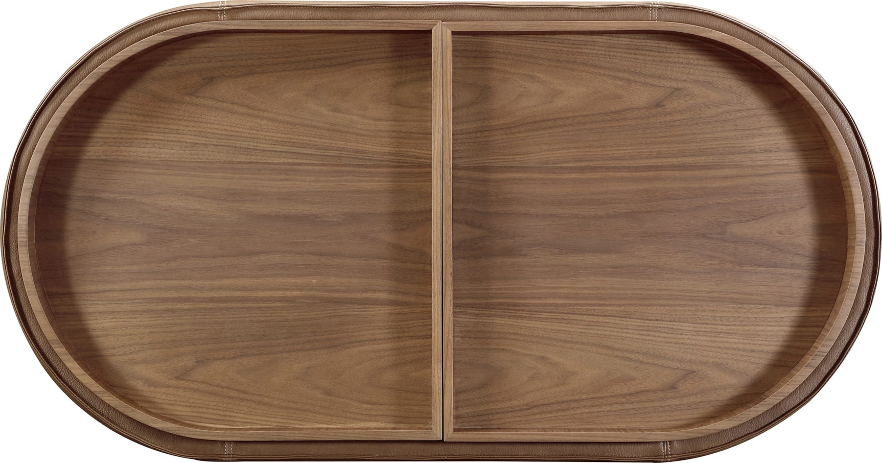 Yeal Sahara Leather Upholstered Storage Coffee Table with Wooden Tray Top and Casters - Ornate Home