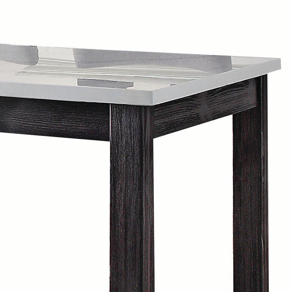 Yelena Marble & Weathered Espresso Counter Height Table - Ornate Home