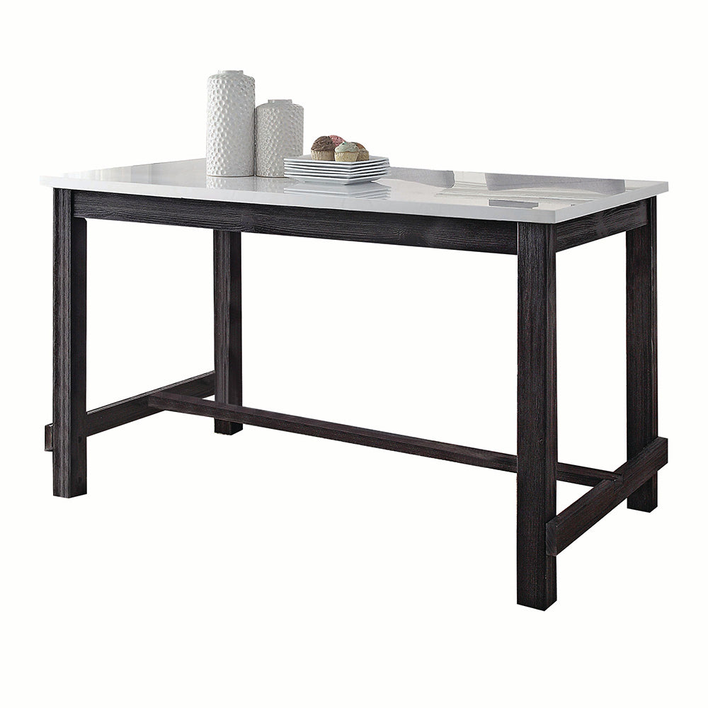 Yelena Marble & Weathered Espresso Counter Height Table - Ornate Home