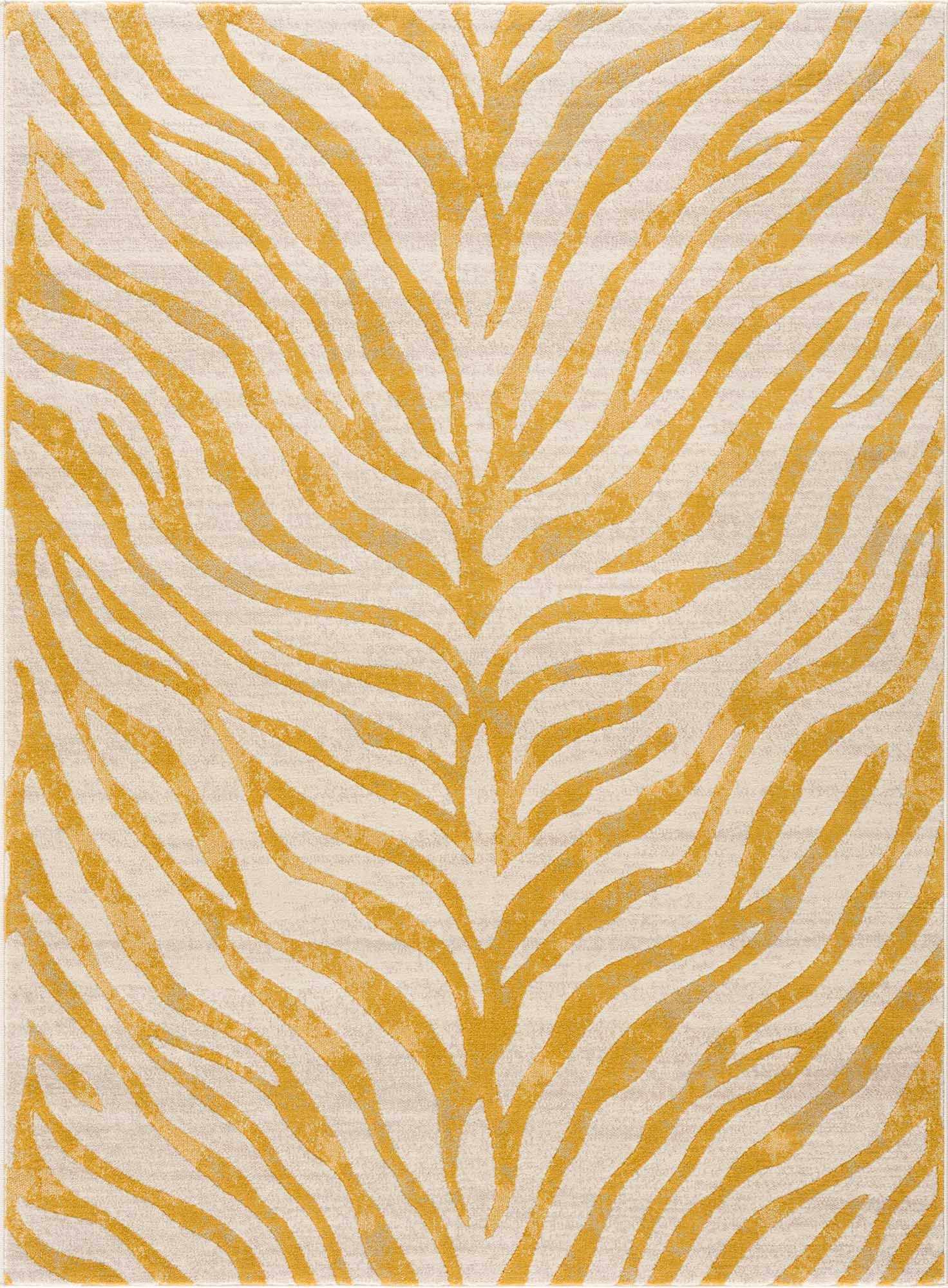 Yellow Terra Zebra Print Area Rug - Clearance - Ornate Home