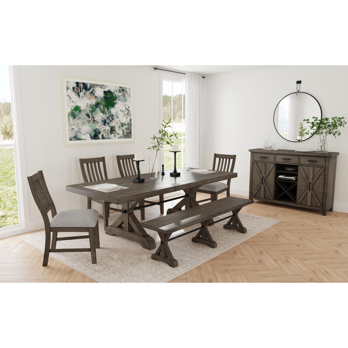 Yellowstone Medium Brown 6-Piece Standard Height Dining Set