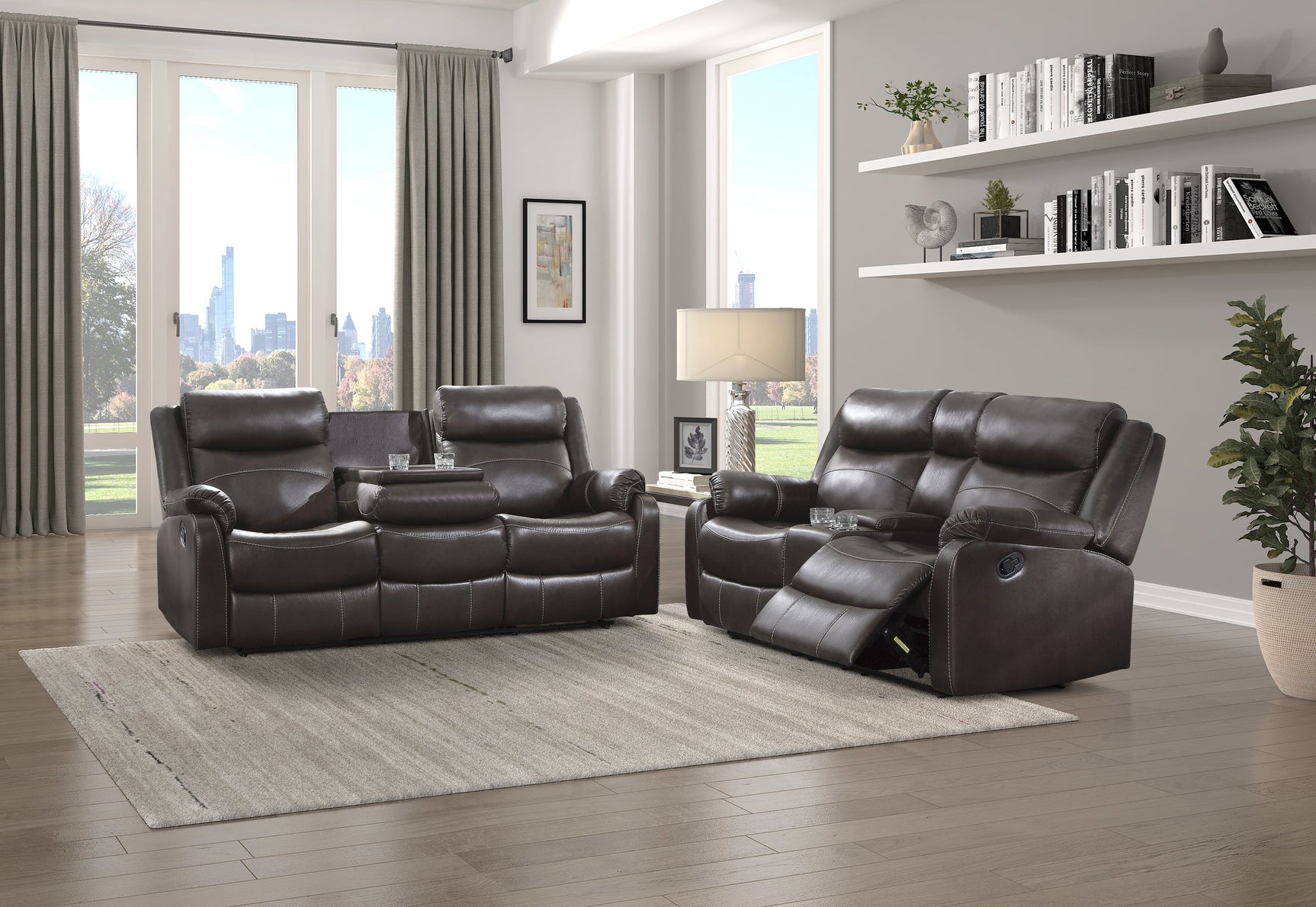 Yerba Brown Double Reclining Loveseat - Ornate Home