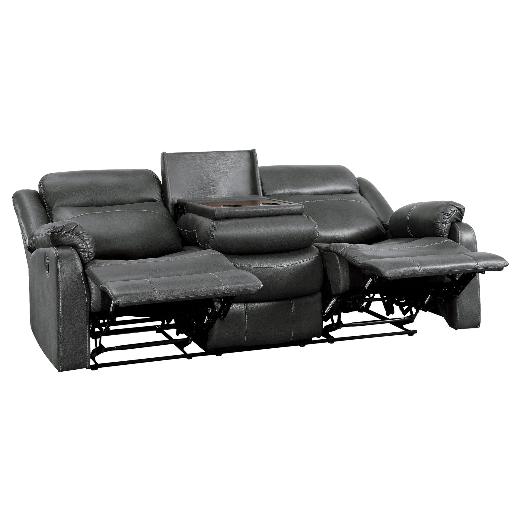 Yerba Gray Double Reclining Sofa - Ornate Home