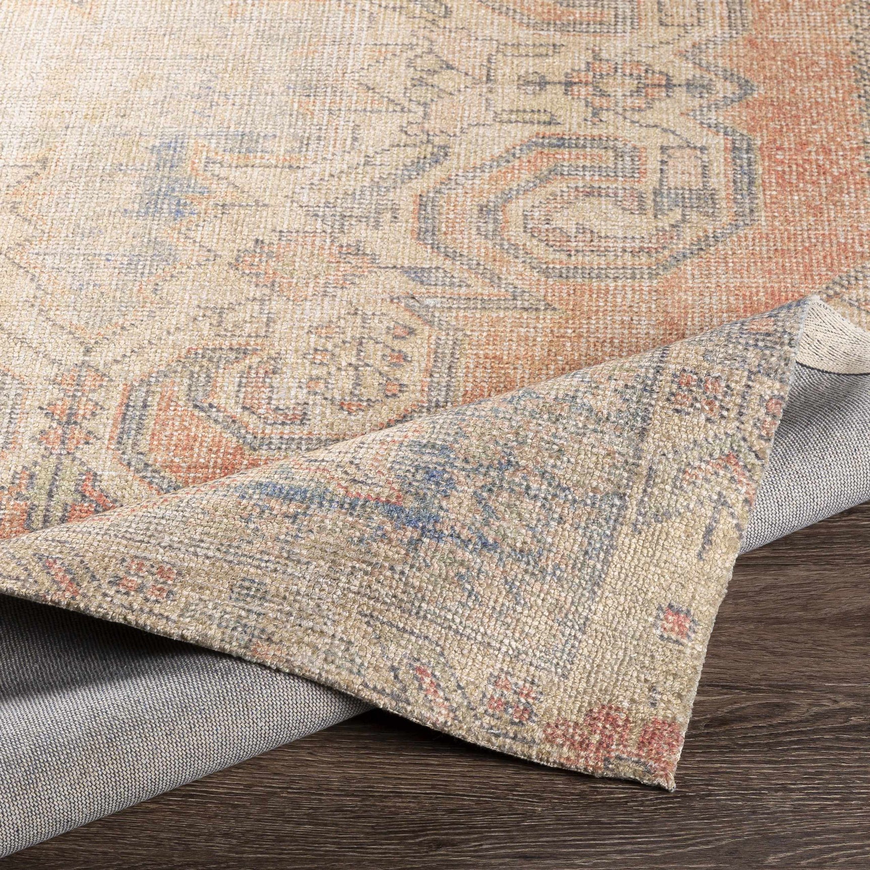 Yetminster Traditional Distressed Peach Rug - Clearance - Ornate Home