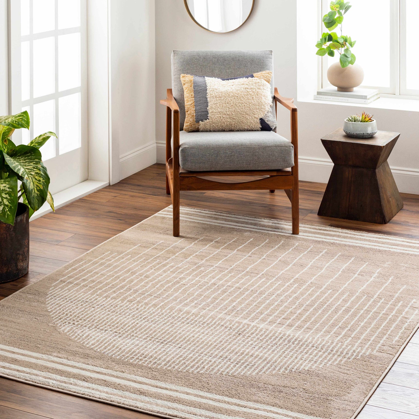 Yoad Geometric Mocha Area Rug - Clearance - Ornate Home