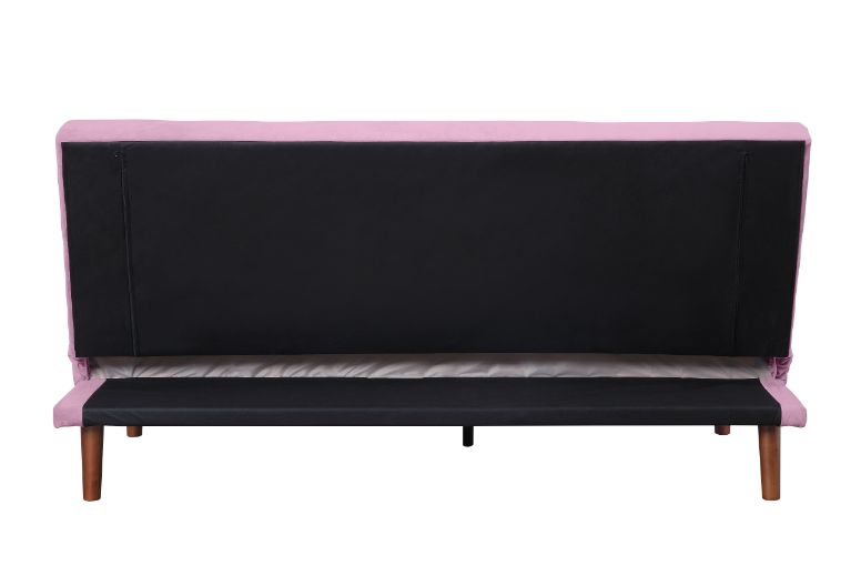 Yolandi Pink/Dark Walnut Adjustable Sofa - Ornate Home
