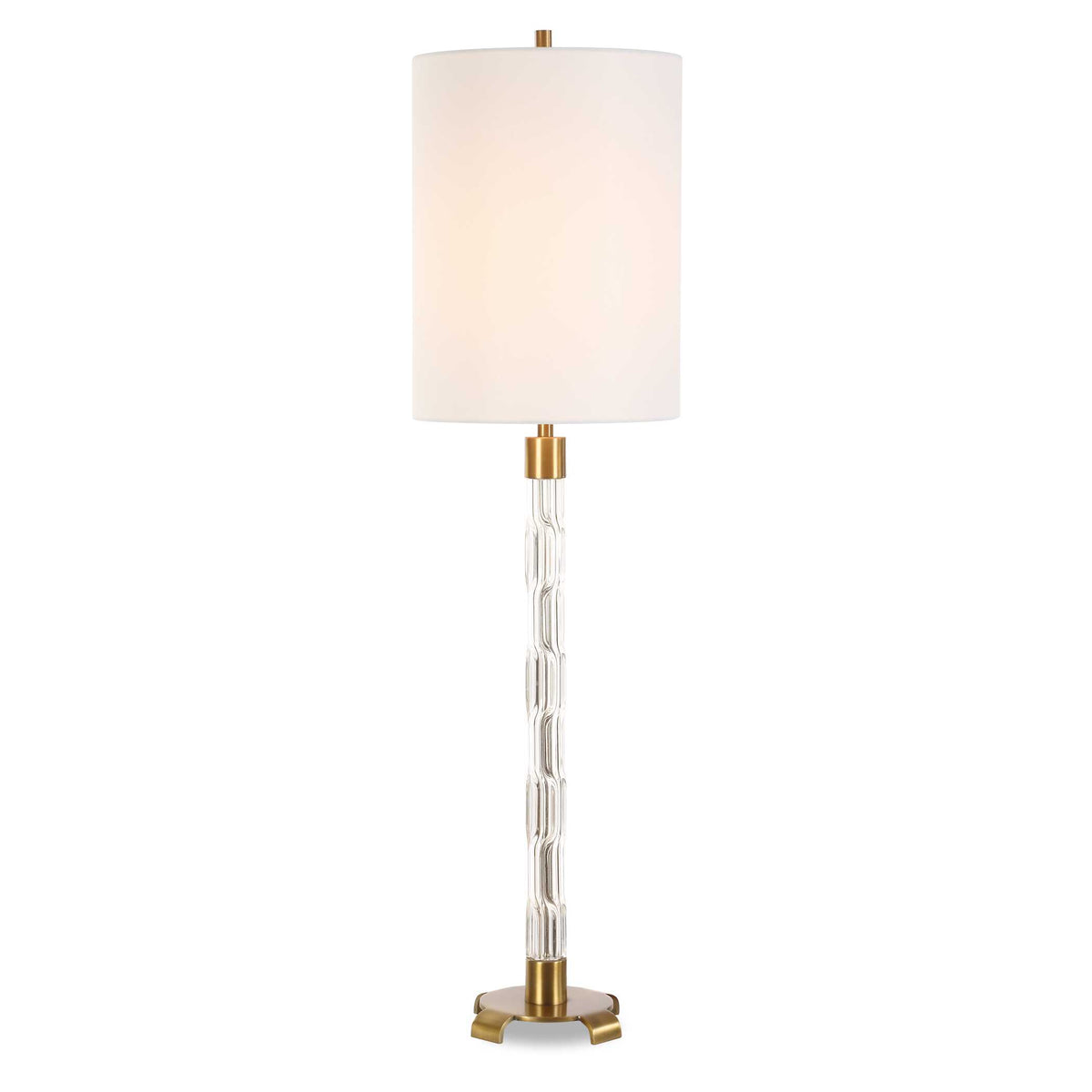 York Brass Crystal Buffet Lamp - Ornate Home