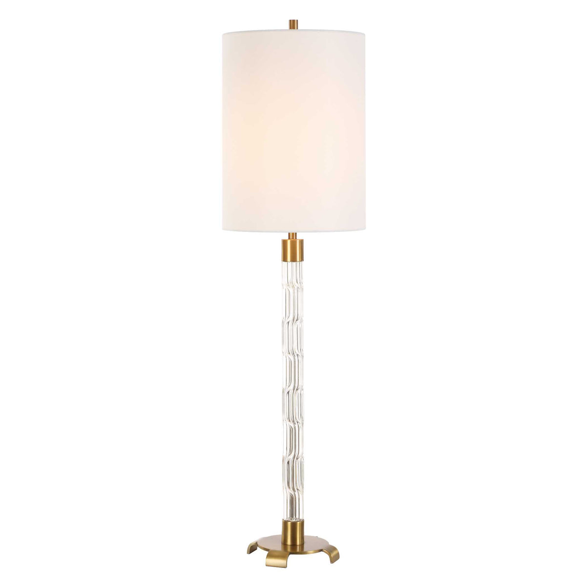 York Brass Crystal Buffet Lamp - Ornate Home