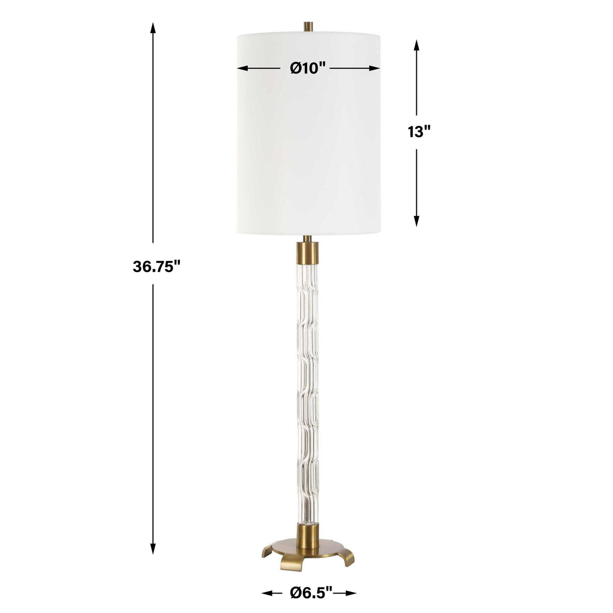 York Brass Crystal Buffet Lamp - Ornate Home