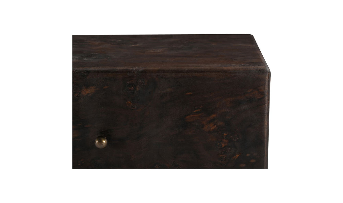 York Dark Brown Burl Nightstand - Ornate Home