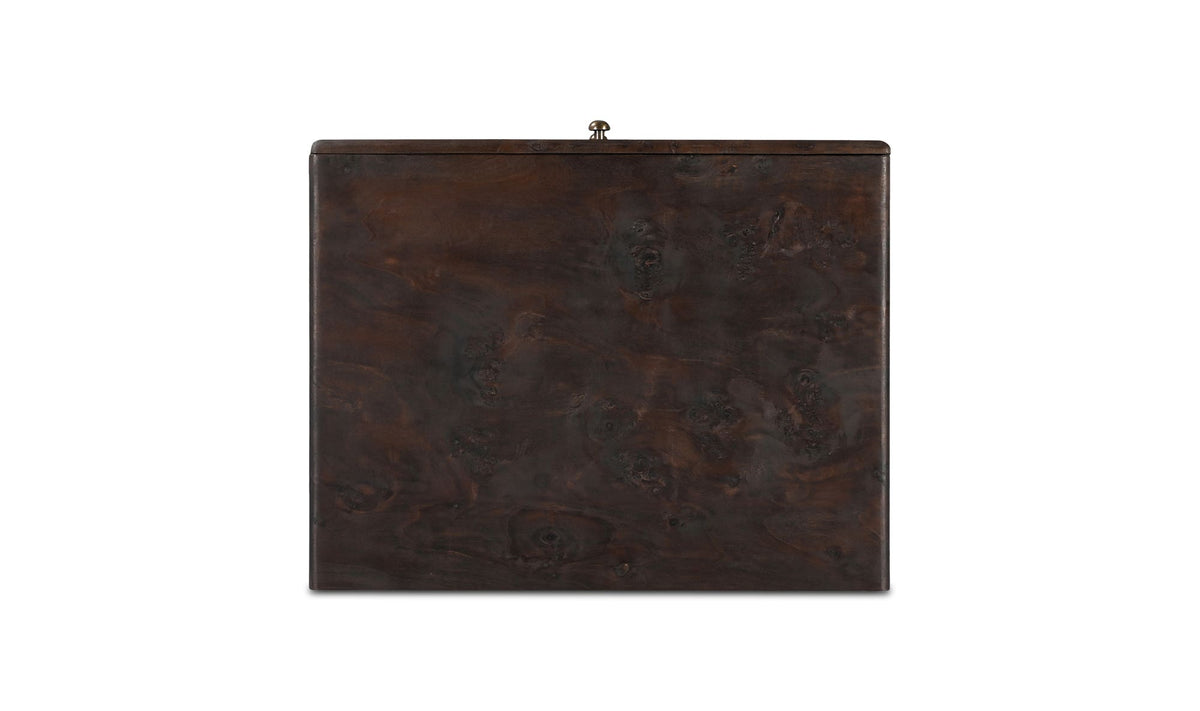 York Dark Brown Burl Nightstand - Ornate Home