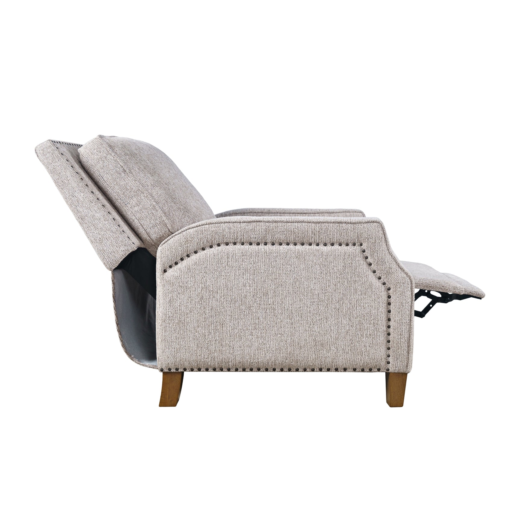 York Grey Push Back Recliner - Ornate Home