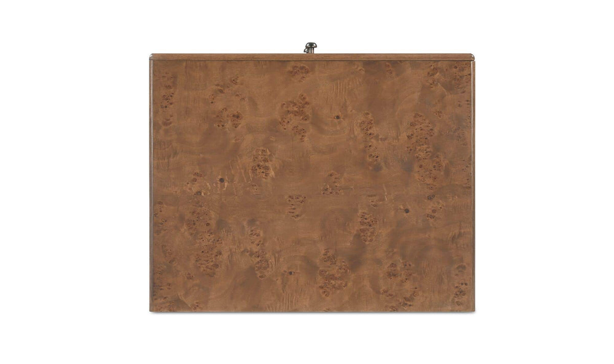 York Warm Brown Burl Nightstand - Ornate Home