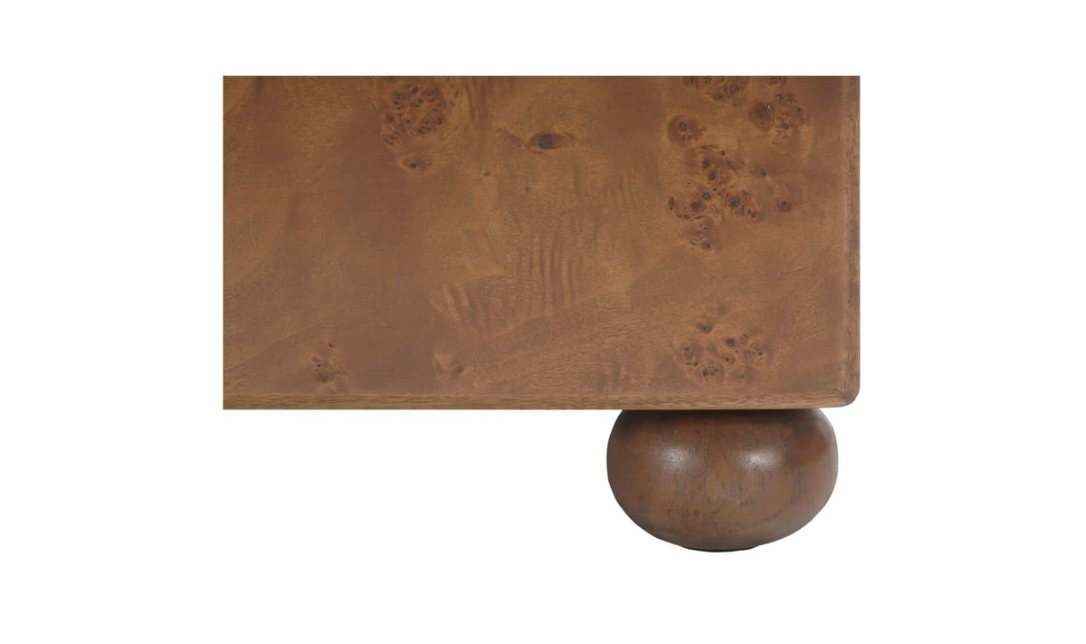 York Warm Brown Burl Nightstand - Ornate Home
