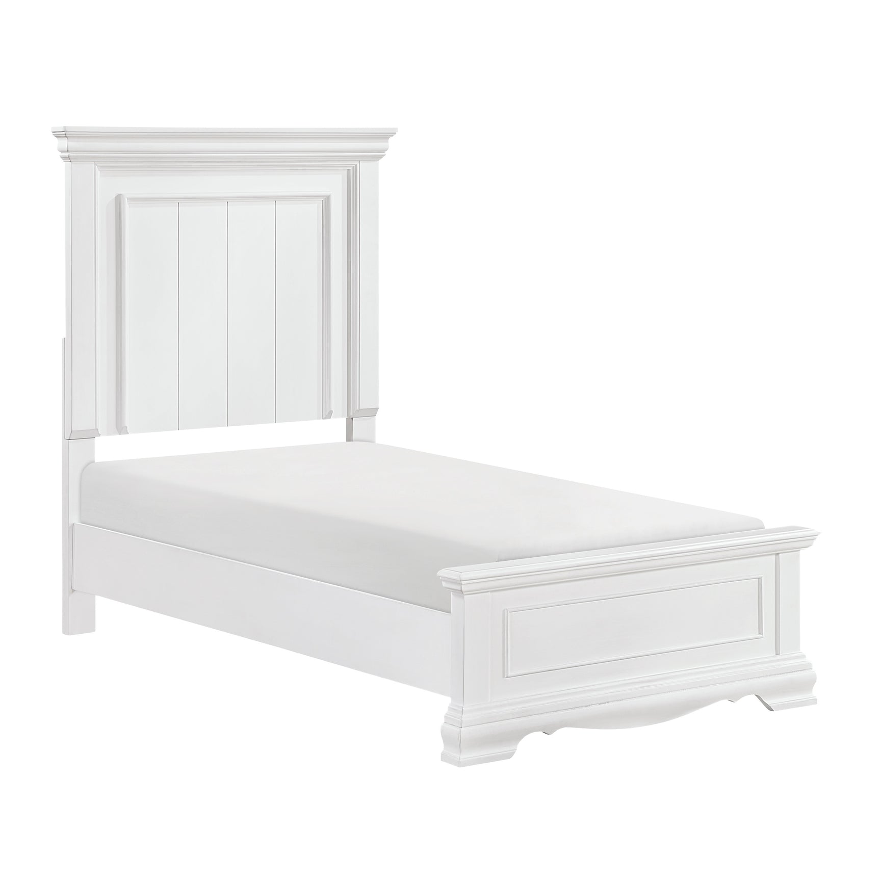 York White 4-Piece Twin Bedroom Set - Ornate Home