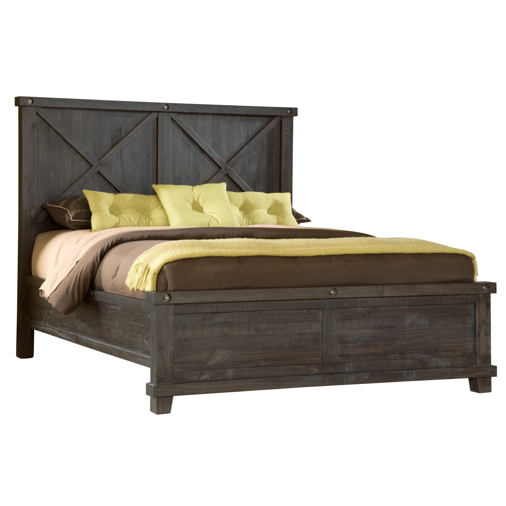 Yosemite Solid Wood Full Panel Bed in Cafe - Ornate Home