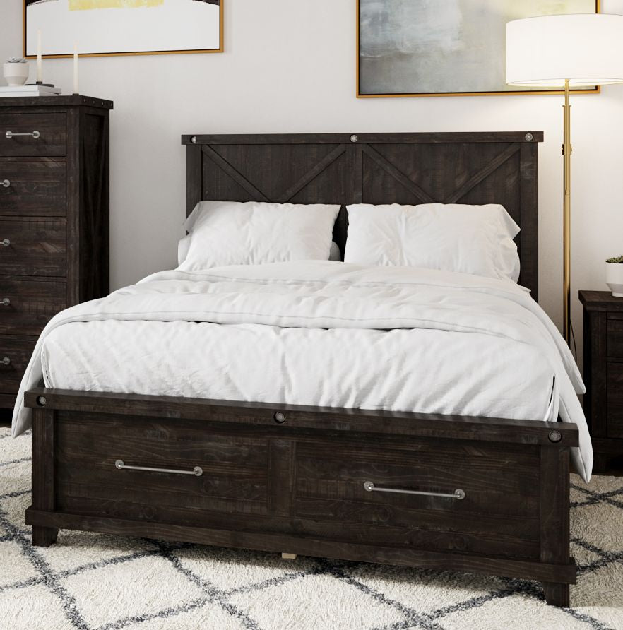 Yosemite Solid Wood Full Panel Bed in Cafe - Ornate Home