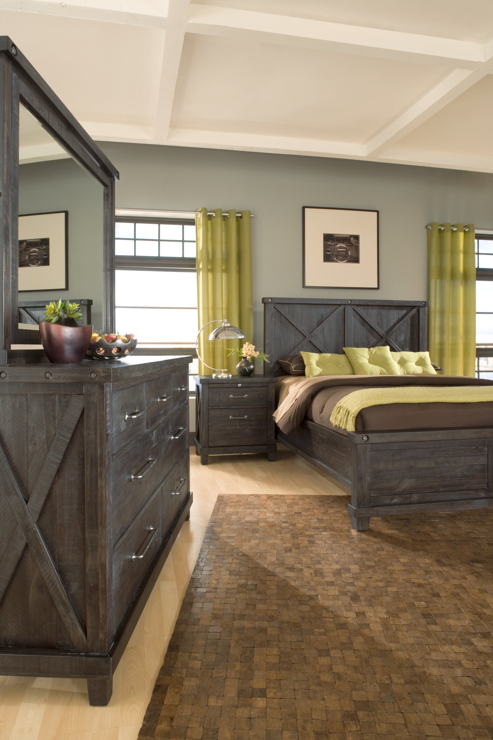 Yosemite Solid Wood Queen Panel Bed in Cafe - Ornate Home