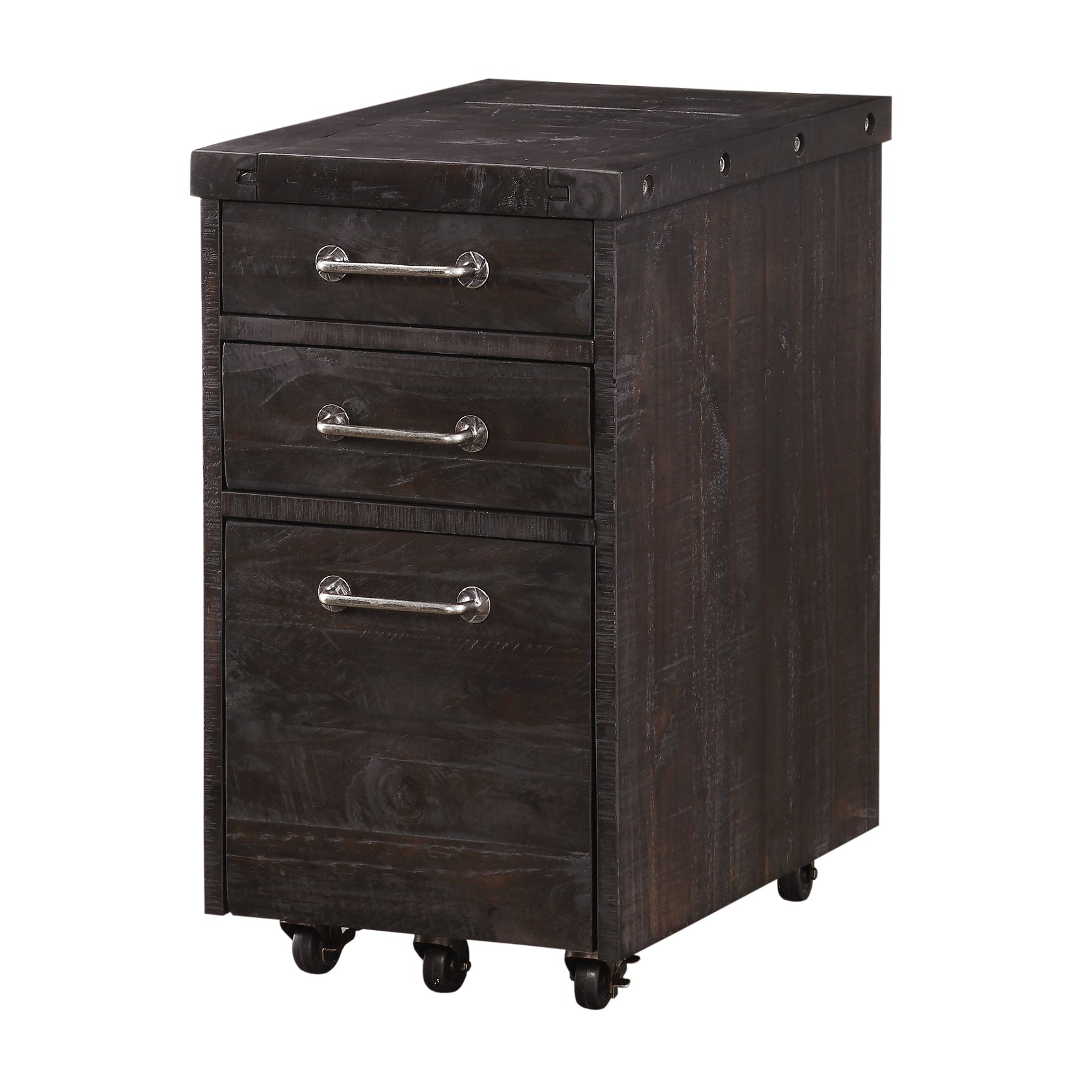 Yosemite Solid Wood Rollling File Cabinet in Cafe - Ornate Home